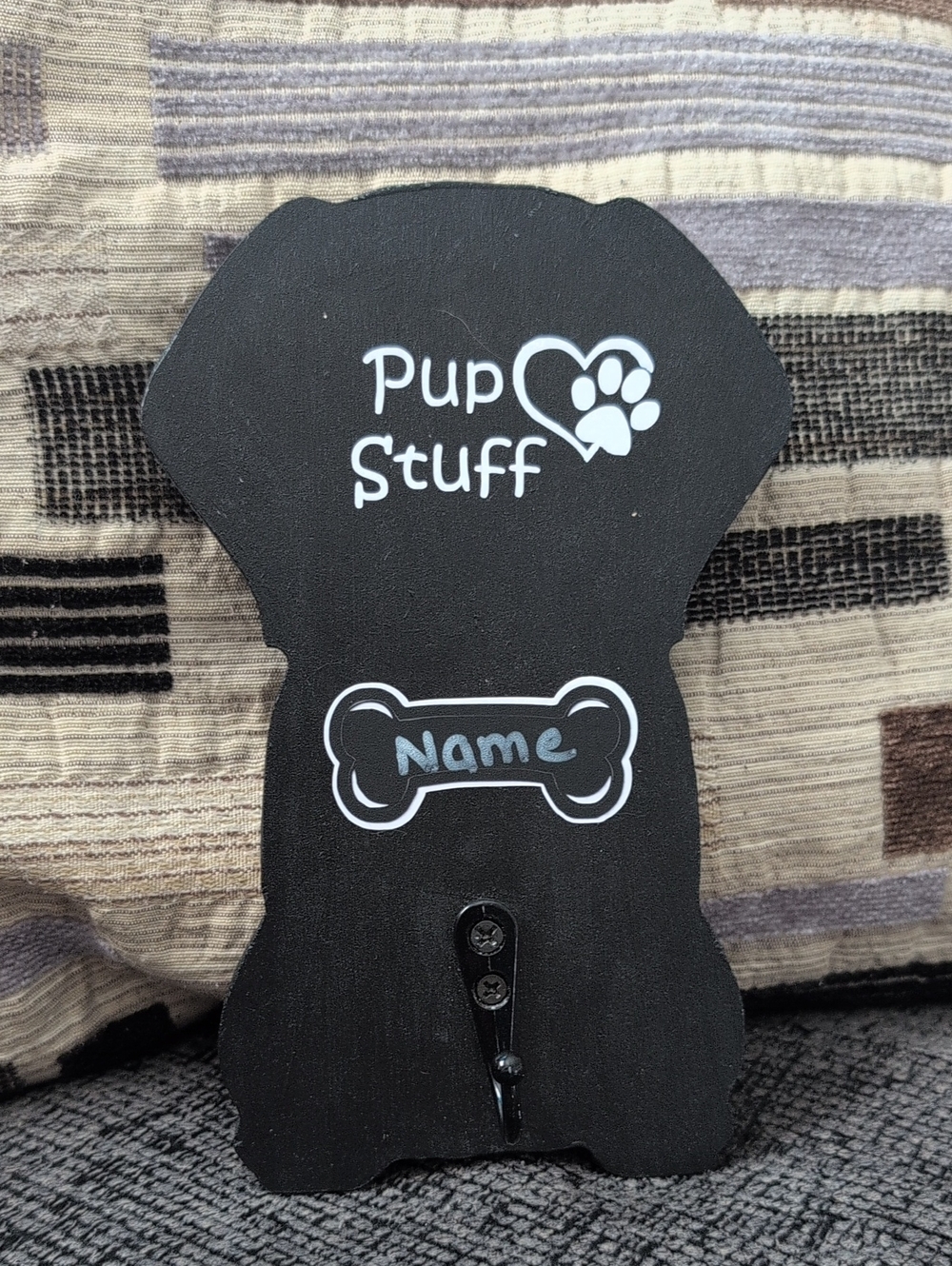 Personalized Black Dog Leash & Accessory Hook